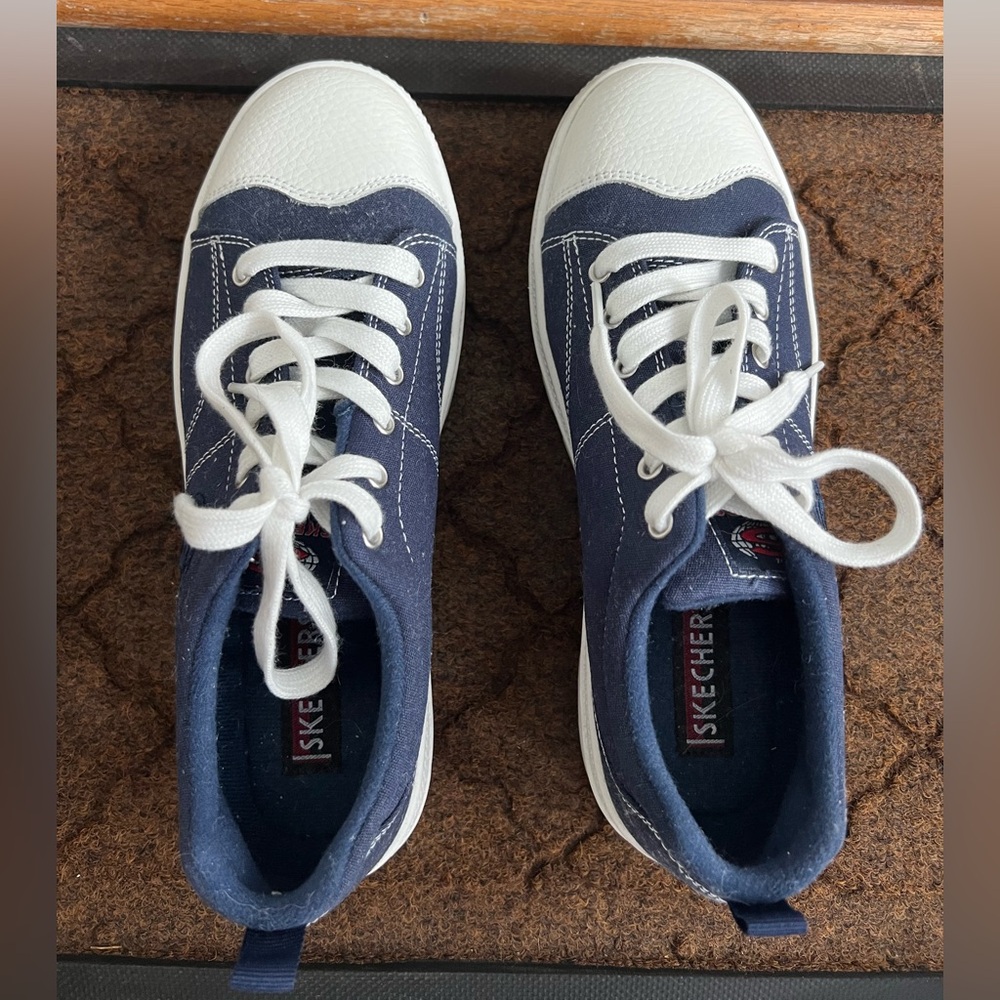 Skechers Roadies- True Roots-  Blue and White Casual Sneakers - Picture 6 of 9